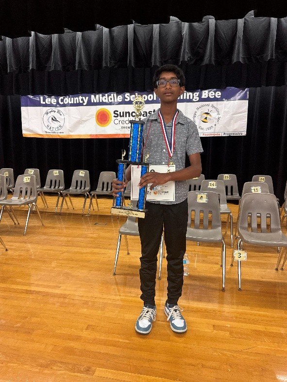 Cypress Lake Middle student wins the Lee County Spelling Bee